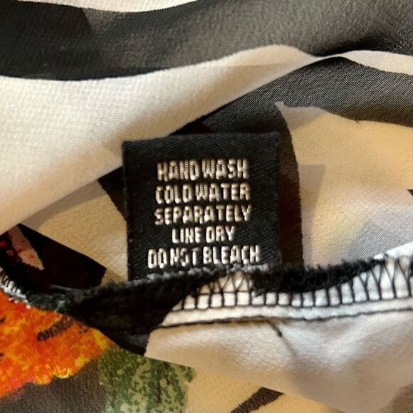 Zebra flower multi print sheet polyester tank mini dress cover up small - Picture 3 of 7